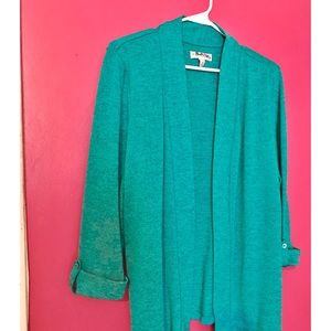 Kim Rogers Flowy Teal Long Sleeve Cardigan
